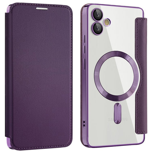 Funda MagSafe para Samsung Galaxy A05 A055, Techsuit, SmartMag Book, Morado