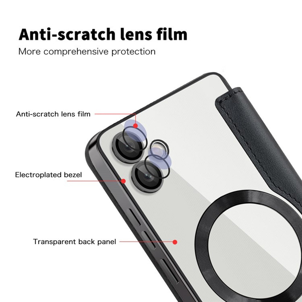 Funda MagSafe para Samsung Galaxy A05 A055, Techsuit, SmartMag Book, Negra