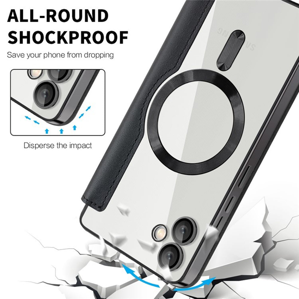 Funda MagSafe para Samsung Galaxy A05 A055, Techsuit, SmartMag Book, Negra