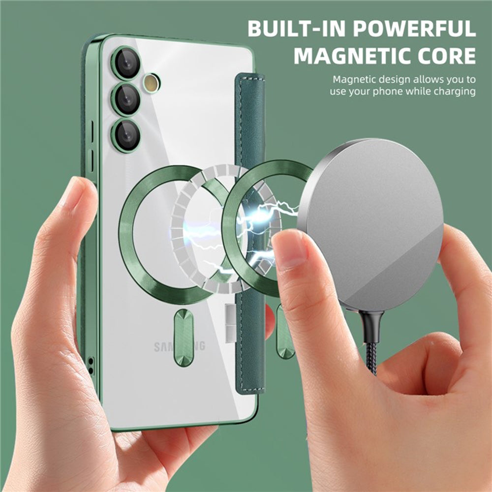 Funda MagSafe para Samsung Galaxy A05s A057, Techsuit, SmartMag Book, Verde