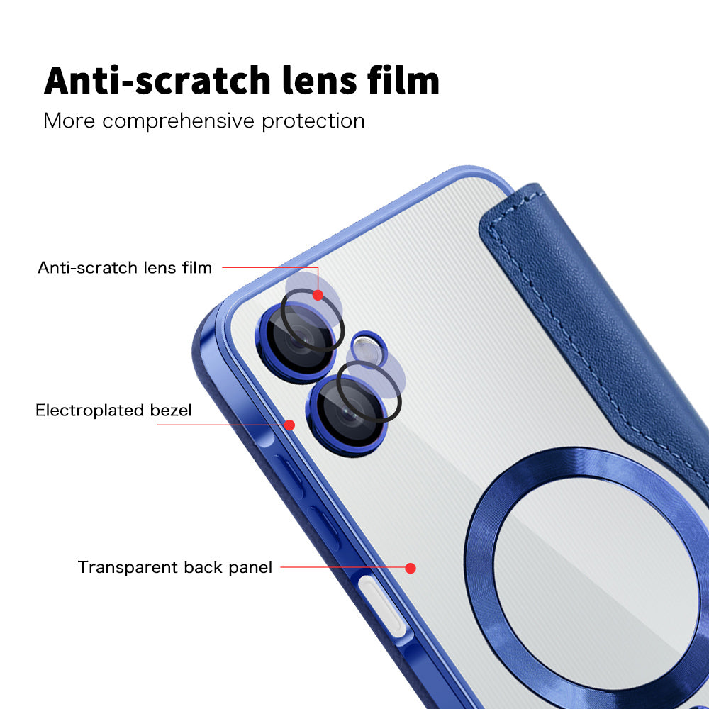 Funda MagSafe para Samsung Galaxy A06 A065, Techsuit, SmartMag Book, Azul