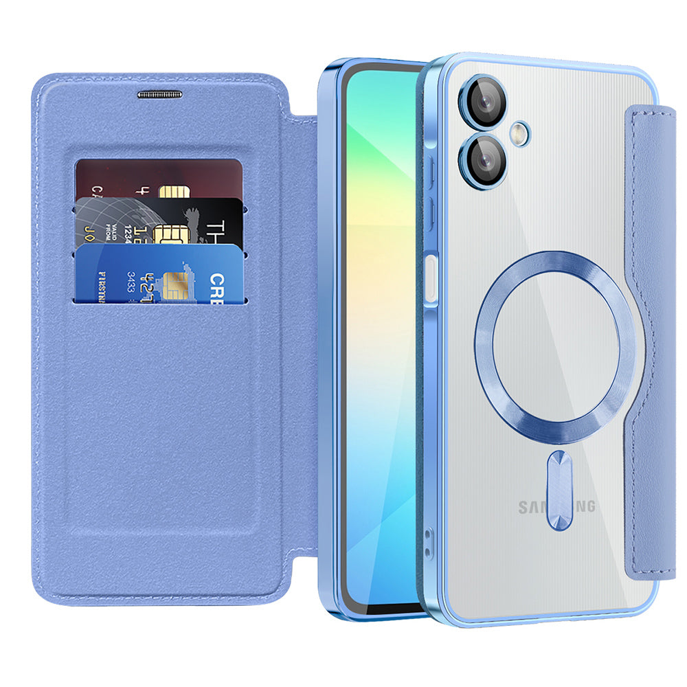 Funda MagSafe para Samsung Galaxy A06 A065, Techsuit, SmartMag Book, Azul