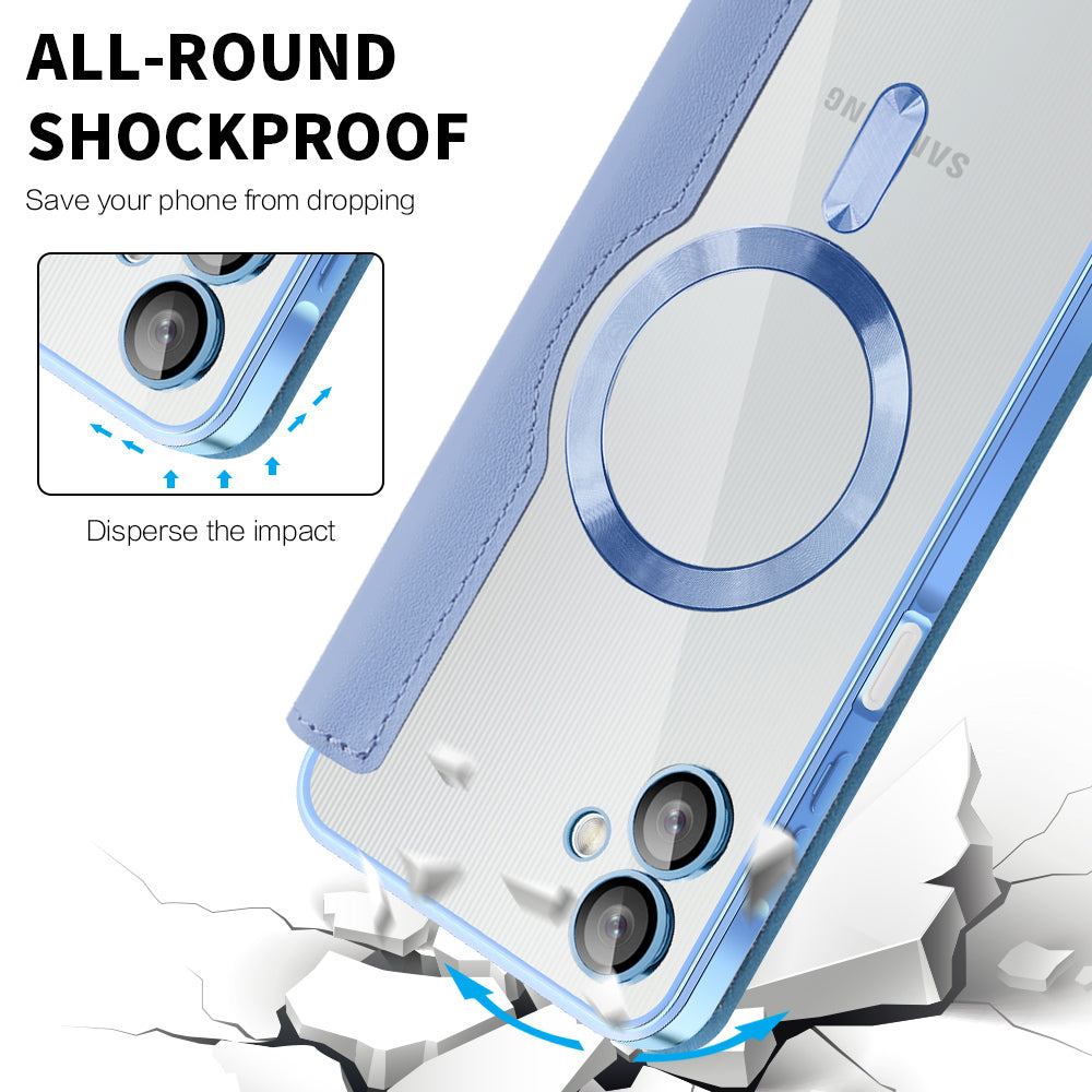 Funda MagSafe para Samsung Galaxy A06 A065, Techsuit, SmartMag Book, Azul