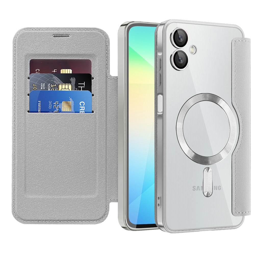 Funda MagSafe para Samsung Galaxy A06 A065, Techsuit, SmartMag Book, Gris