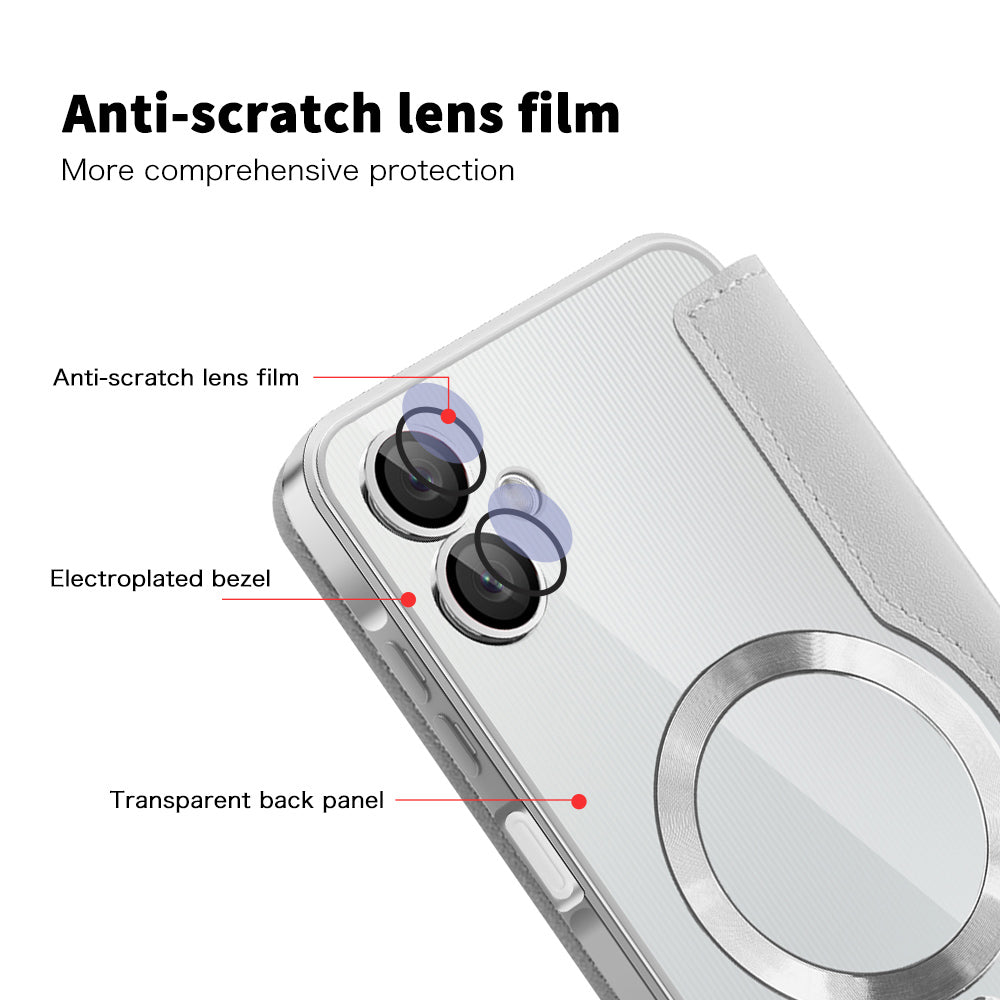 Funda MagSafe para Samsung Galaxy A06 A065, Techsuit, SmartMag Book, Gris