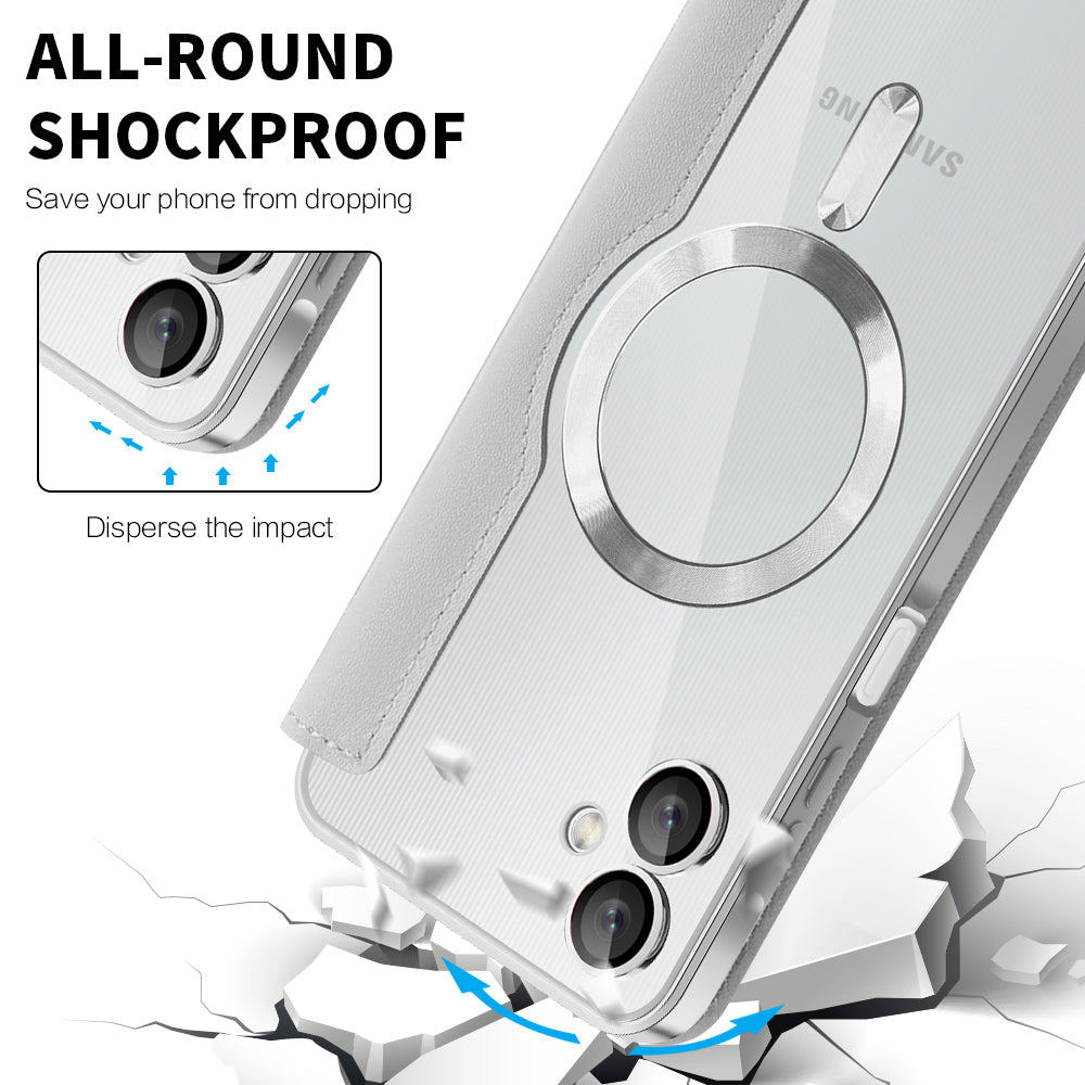 Funda MagSafe para Samsung Galaxy A06 A065, Techsuit, SmartMag Book, Gris