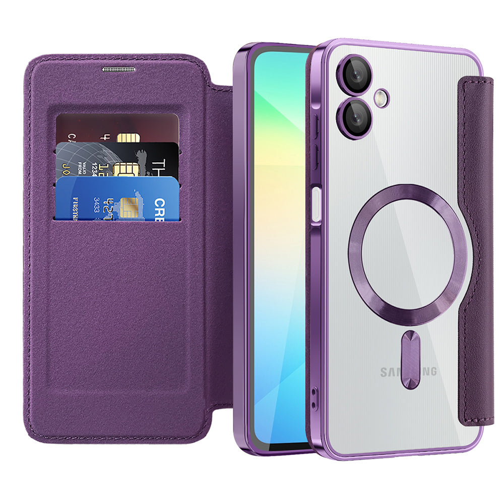 Funda MagSafe para Samsung Galaxy A06 A065, Techsuit, SmartMag Book, Morado