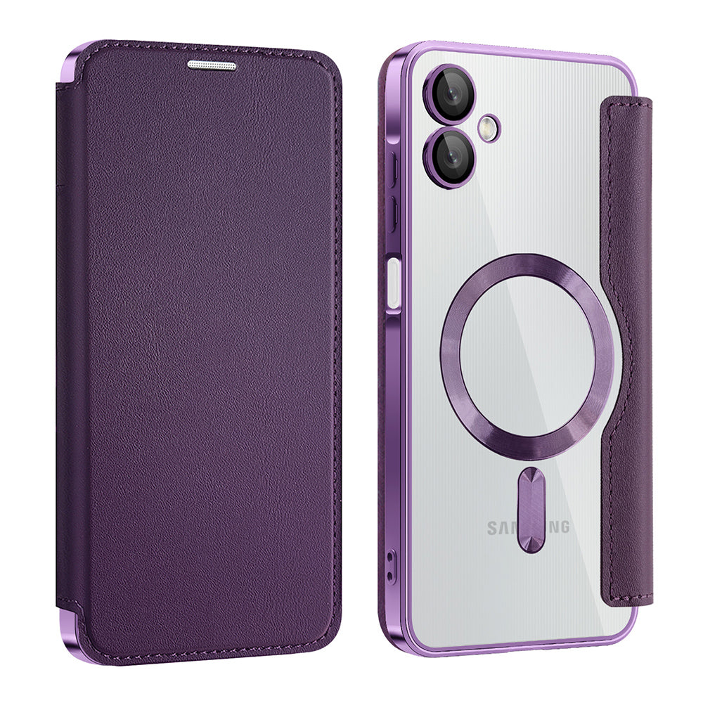 Funda MagSafe para Samsung Galaxy A06 A065, Techsuit, SmartMag Book, Morado