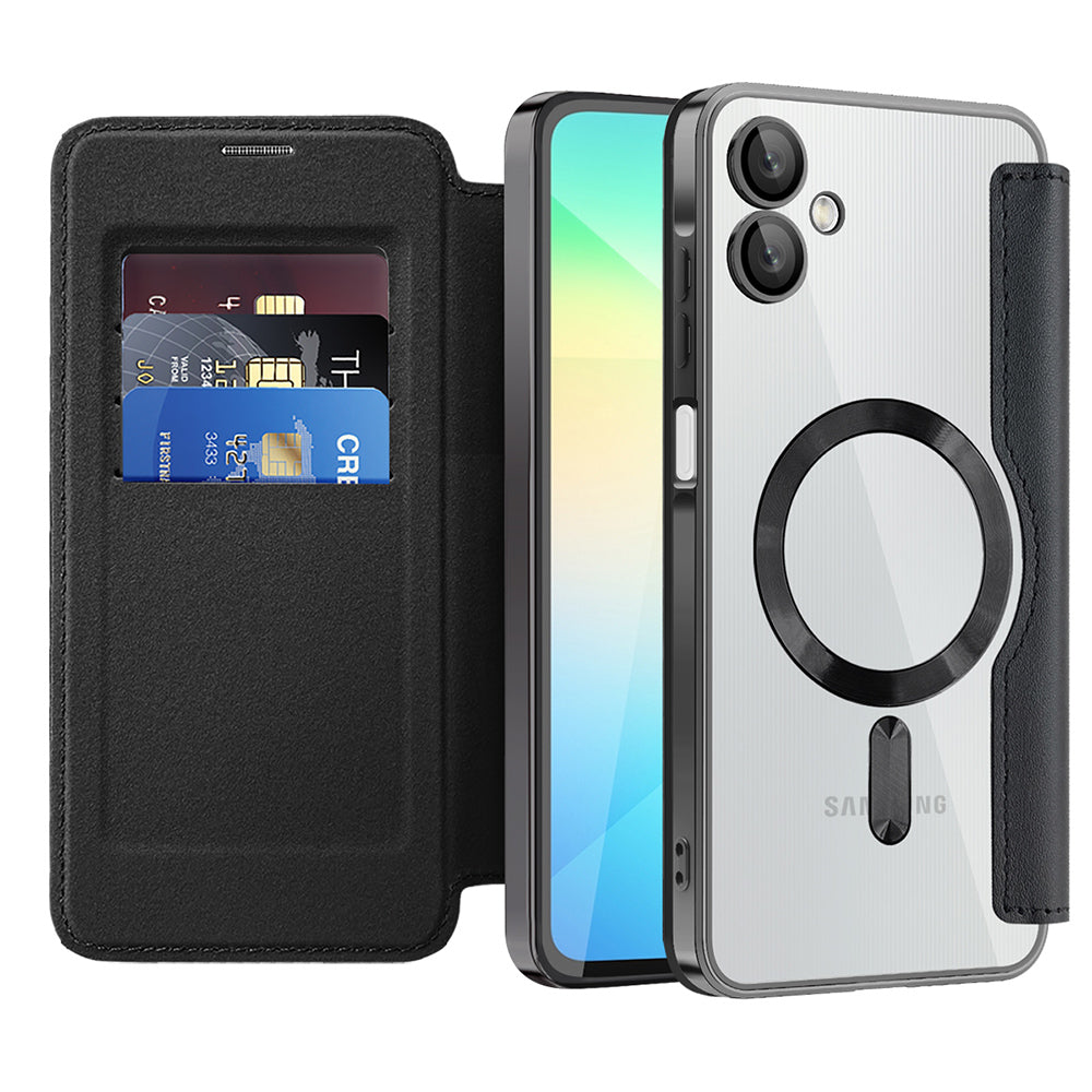 Funda MagSafe para Samsung Galaxy A06 A065, Techsuit, SmartMag Book, Negra