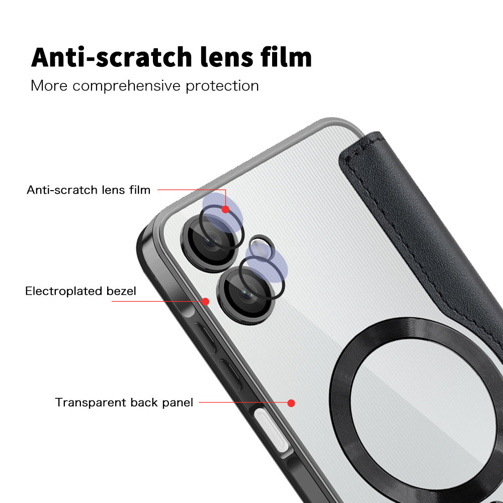 Funda MagSafe para Samsung Galaxy A06 A065, Techsuit, SmartMag Book, Negra