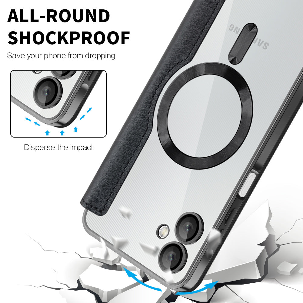 Funda MagSafe para Samsung Galaxy A06 A065, Techsuit, SmartMag Book, Negra