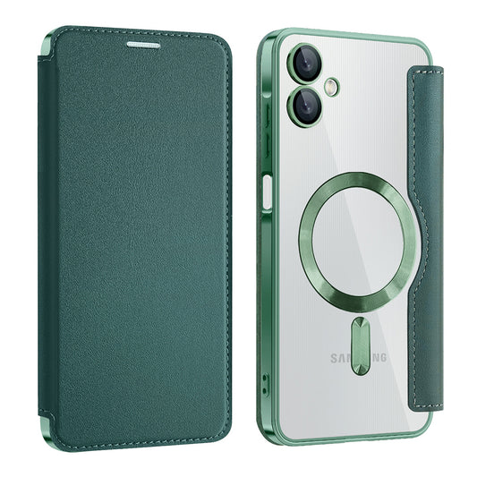 Funda MagSafe para Samsung Galaxy A06 A065, Techsuit, SmartMag Book, Verde