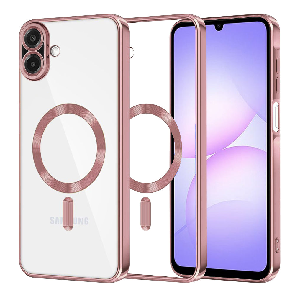 Funda MagSafe para Samsung Galaxy A07 4G A075, Techsuit, Luxury Crystal, Rosa