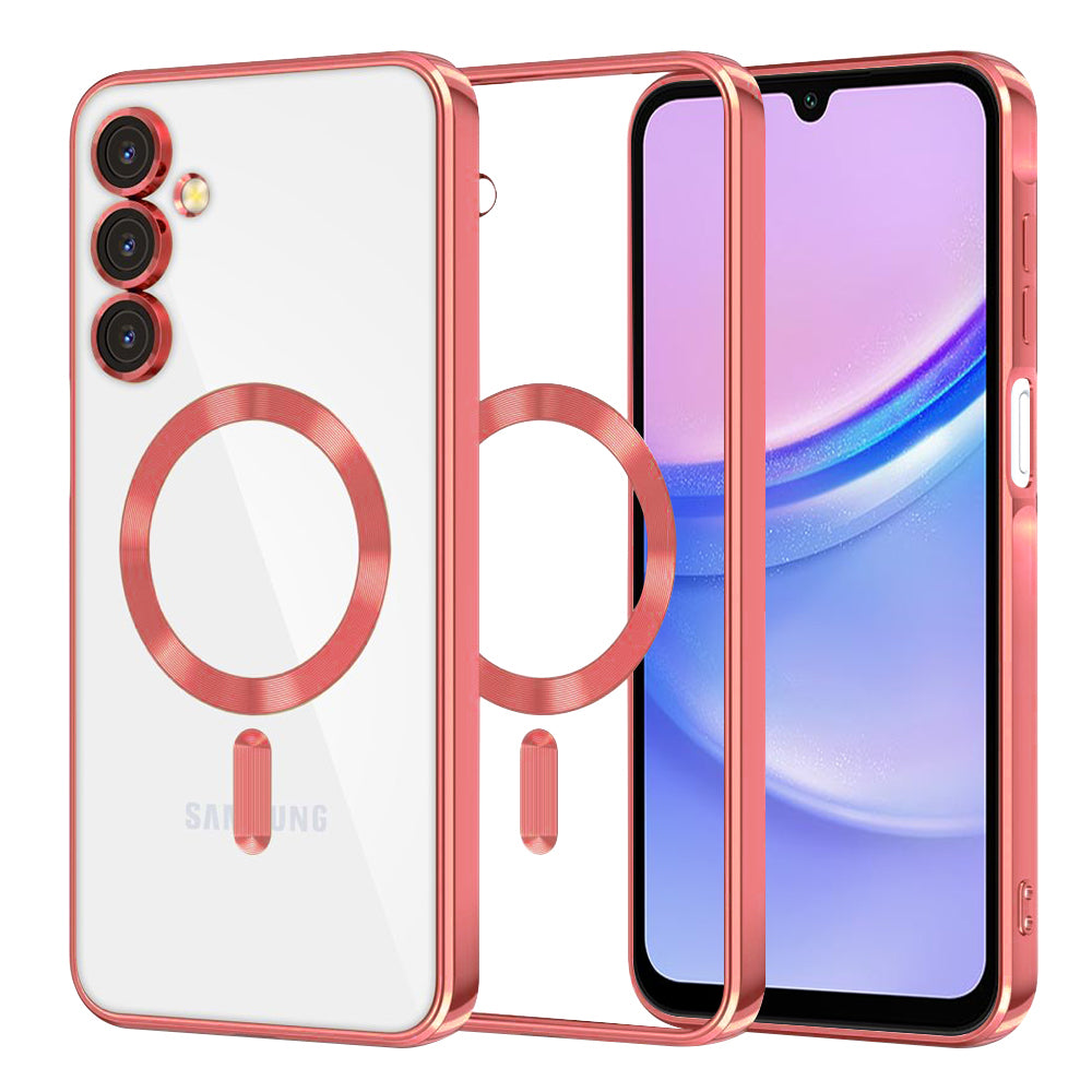 Funda MagSafe para Samsung Galaxy A15 5G A156 / A15 A155, Techsuit, Luxury Crystal, Roja