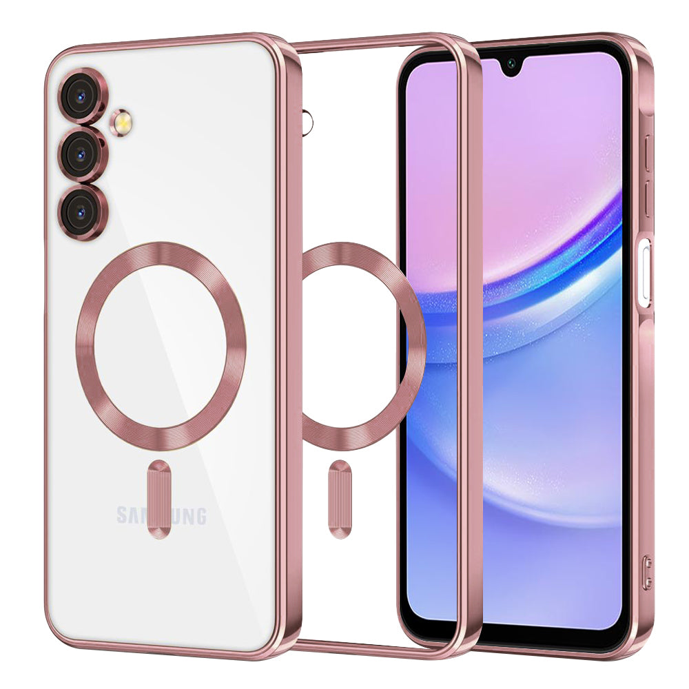 Funda MagSafe para Samsung Galaxy A15 5G A156 / A15 A155, Techsuit, Luxury Crystal, Rosa
