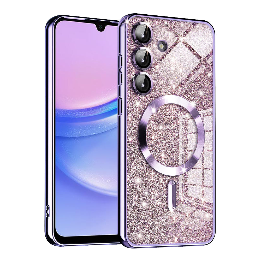 Funda MagSafe para Samsung Galaxy A15 5G A156 / A15 A155, Techsuit, Luxury Glitter, Morado Claro