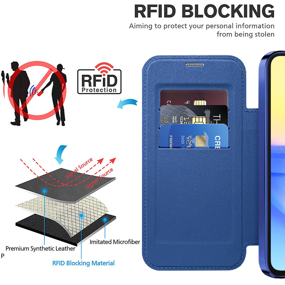 Funda MagSafe para Samsung Galaxy A15 5G A156 / A15 A155, Techsuit, SmartMag Book, Azul