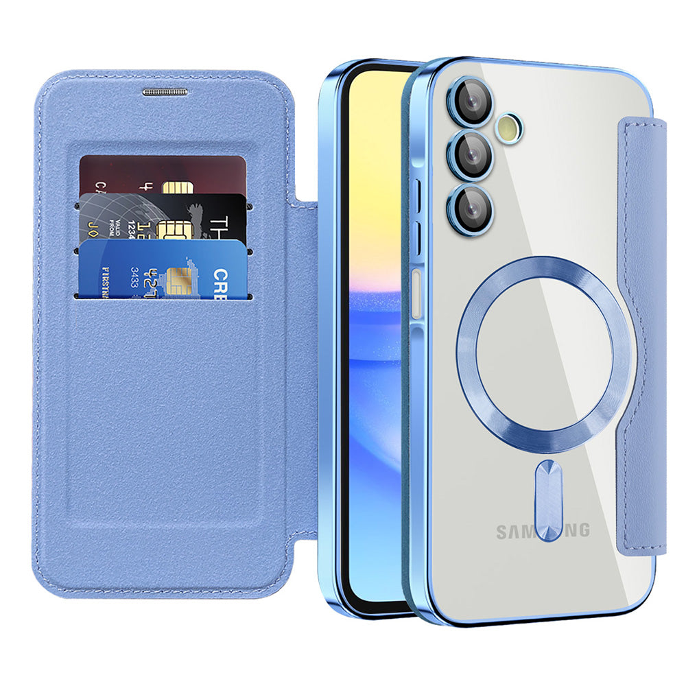 Funda MagSafe para Samsung Galaxy A15 5G A156 / A15 A155, Techsuit, SmartMag Book, Azul