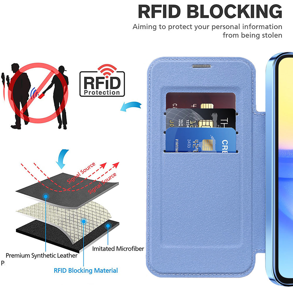 Funda MagSafe para Samsung Galaxy A15 5G A156 / A15 A155, Techsuit, SmartMag Book, Azul