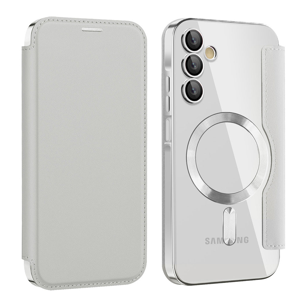 Funda MagSafe para Samsung Galaxy A15 5G A156 / A15 A155, Techsuit, SmartMag Book, Gris
