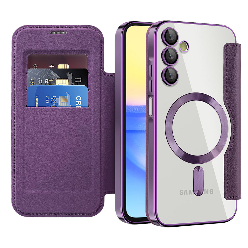 Funda MagSafe para Samsung Galaxy A15 5G A156 / A15 A155, Techsuit, SmartMag Book, Morado