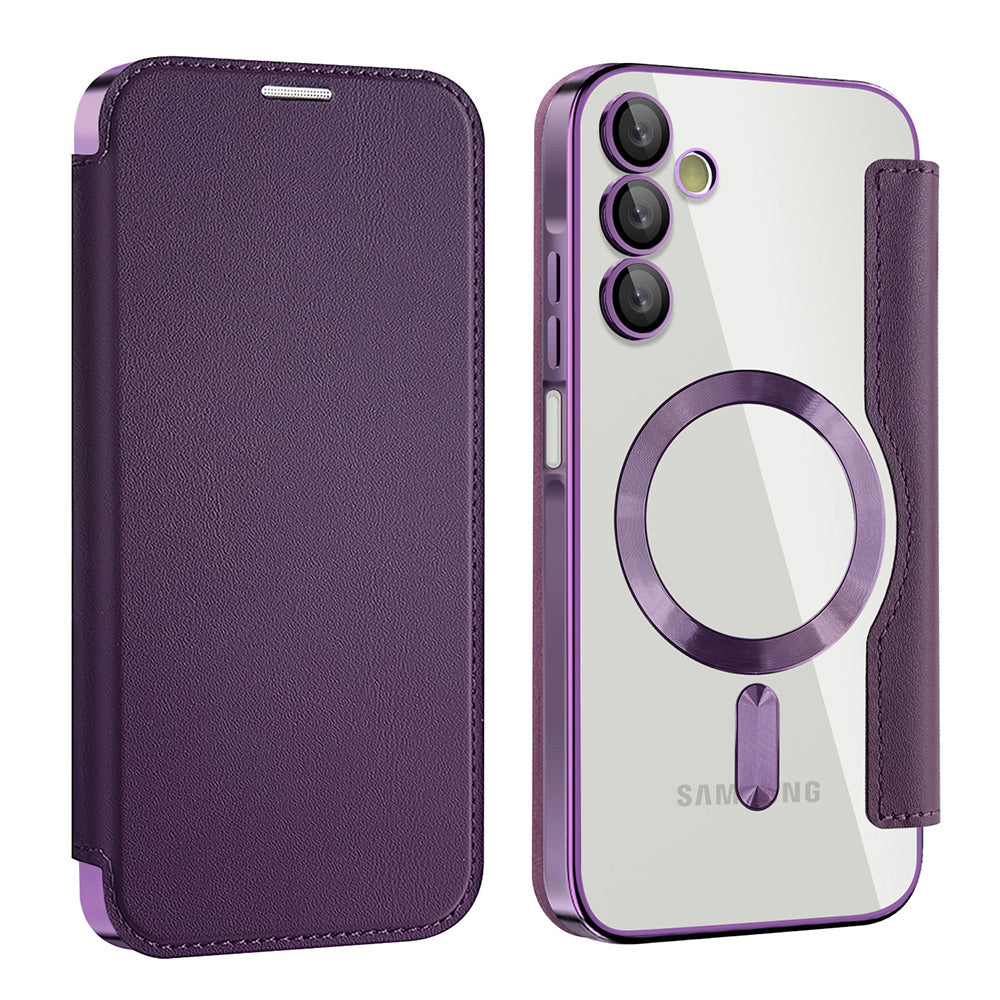Funda MagSafe para Samsung Galaxy A15 5G A156 / A15 A155, Techsuit, SmartMag Book, Morado
