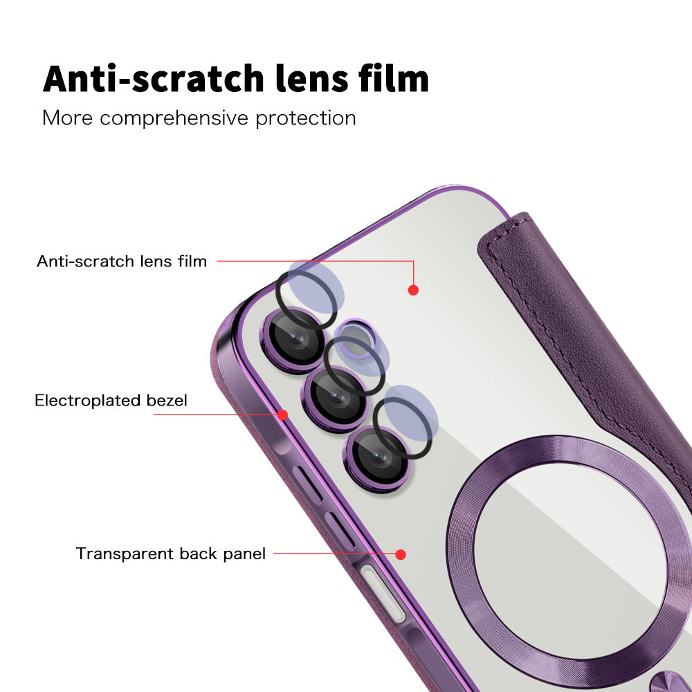 Funda MagSafe para Samsung Galaxy A15 5G A156 / A15 A155, Techsuit, SmartMag Book, Morado