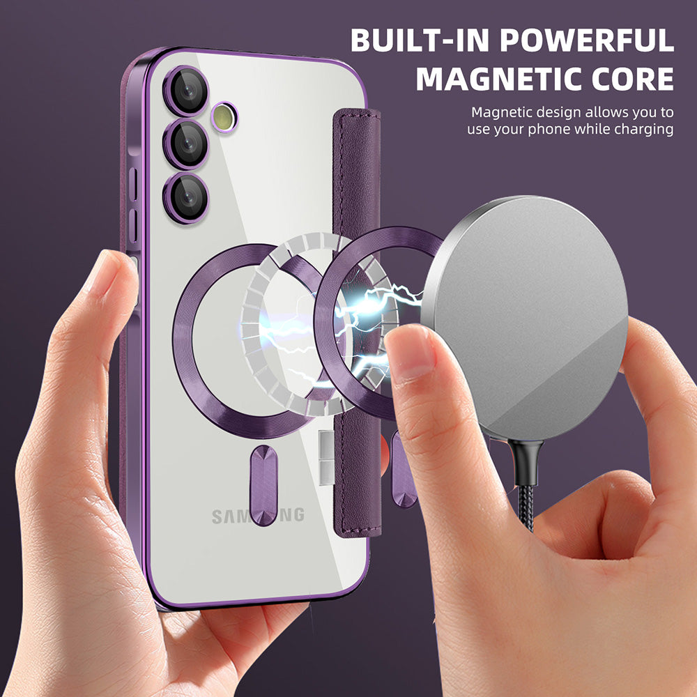 Funda MagSafe para Samsung Galaxy A15 5G A156 / A15 A155, Techsuit, SmartMag Book, Morado