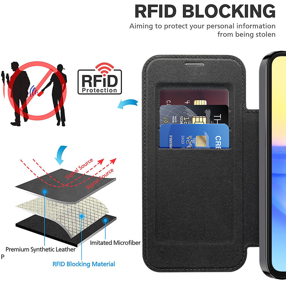 Funda MagSafe para Samsung Galaxy A15 5G A156 / A15 A155, Techsuit, SmartMag Book, Negra
