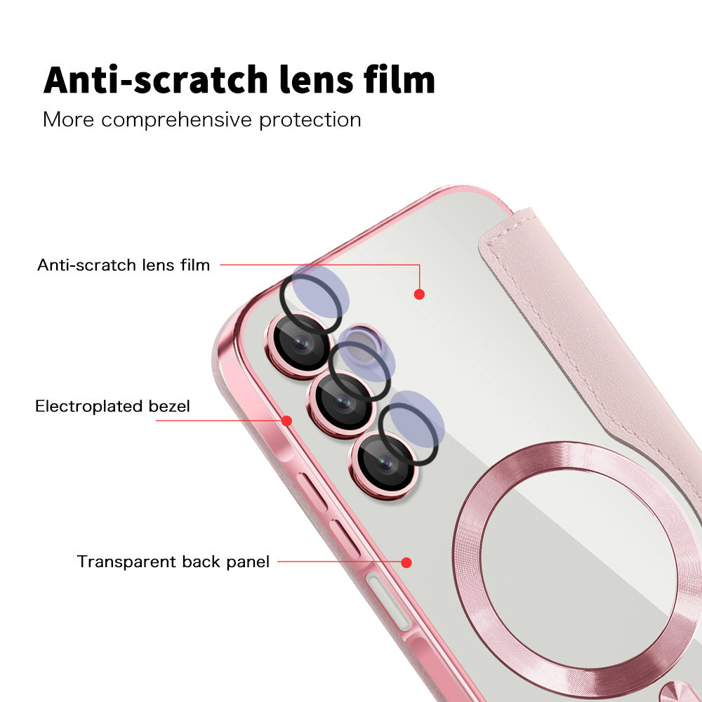 Funda MagSafe para Samsung Galaxy A15 5G A156 / A15 A155, Techsuit, SmartMag Book, Rosa