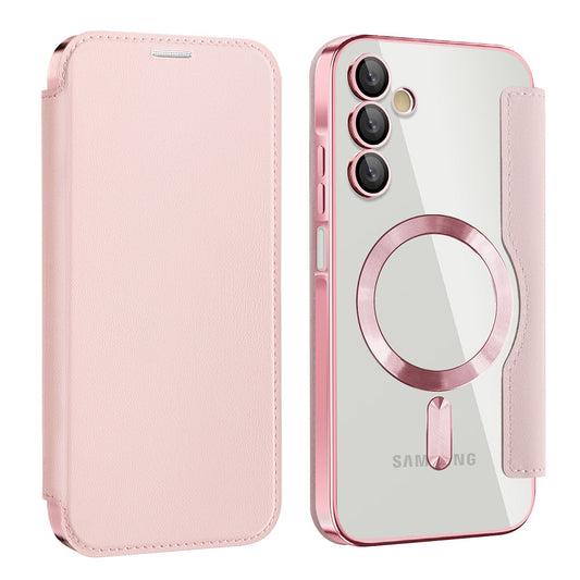 MagSafe Case for Samsung Galaxy A15 5G A156 / A15 A155, Techsuit, SmartMag Book, Pink