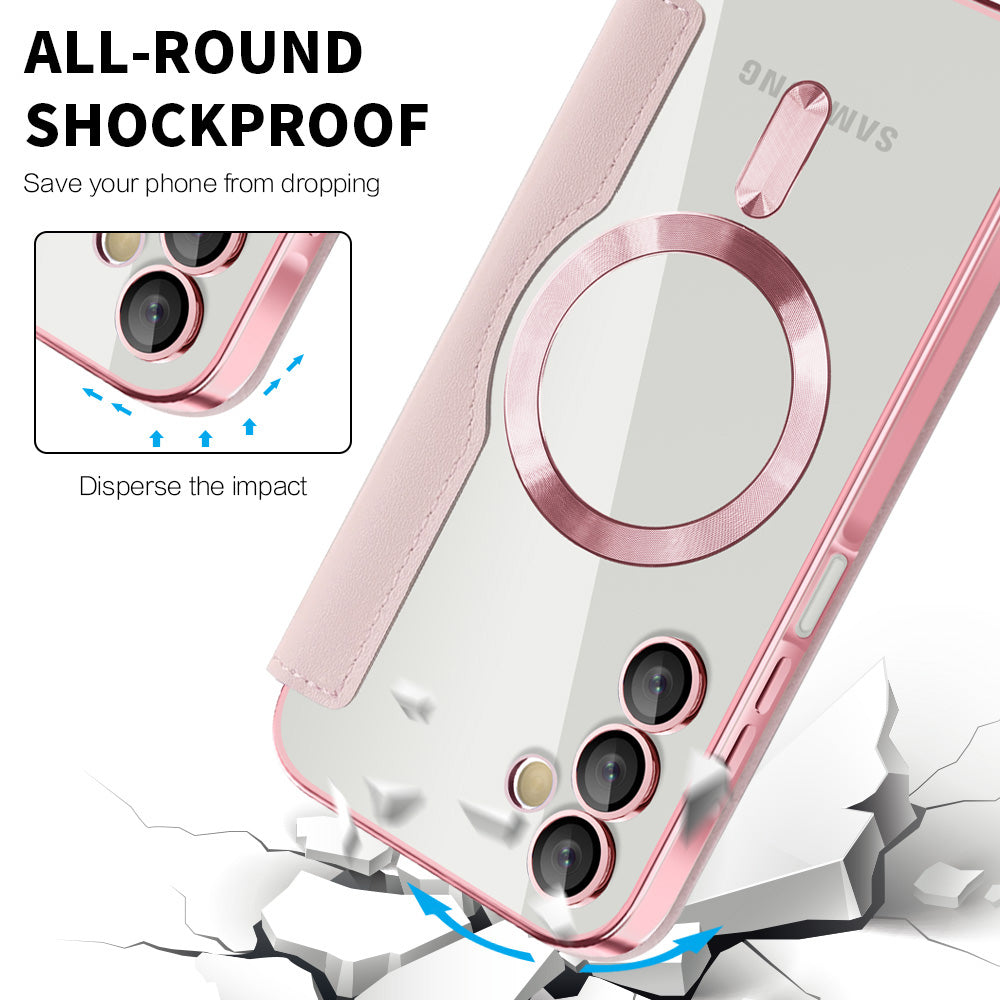 Funda MagSafe para Samsung Galaxy A15 5G A156 / A15 A155, Techsuit, SmartMag Book, Rosa