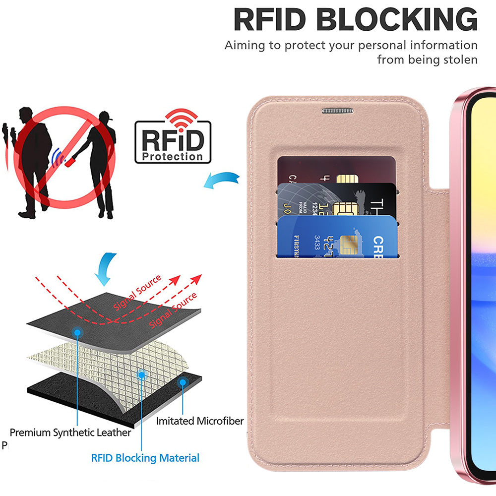 Funda MagSafe para Samsung Galaxy A15 5G A156 / A15 A155, Techsuit, SmartMag Book, Rosa