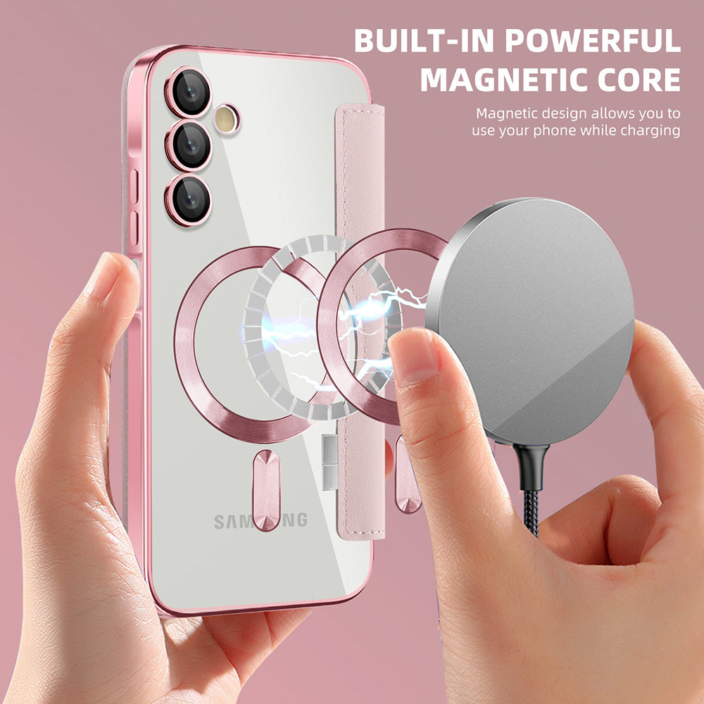 Funda MagSafe para Samsung Galaxy A15 5G A156 / A15 A155, Techsuit, SmartMag Book, Rosa