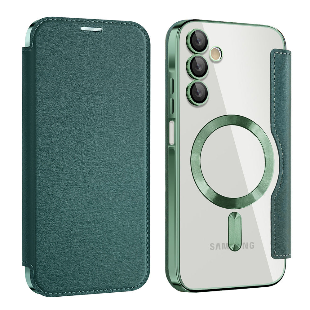 Funda MagSafe para Samsung Galaxy A15 5G A156 / A15 A155, Techsuit, SmartMag Book, Verde
