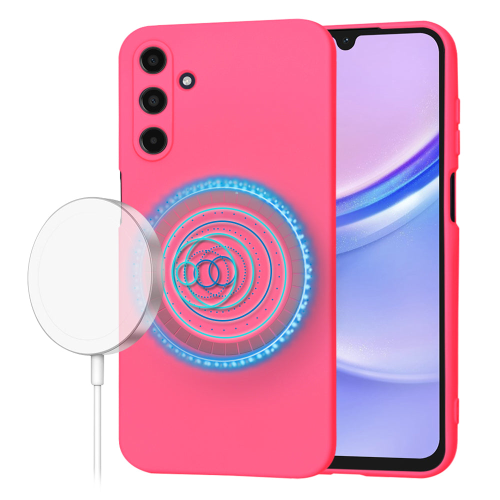 Funda MagSafe para Samsung Galaxy A15 A155, Techsuit, SoftFlex, Rosa Oscuro