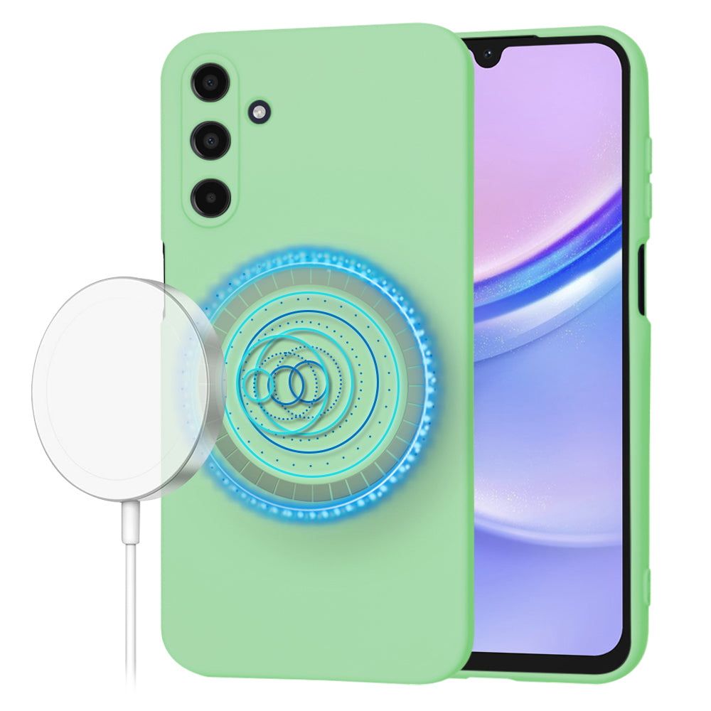 Funda MagSafe para Samsung Galaxy A15 A155, Techsuit, SoftFlex, Verde Claro