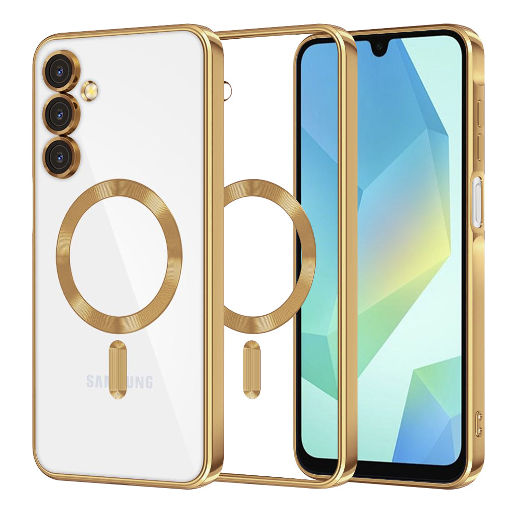 Funda MagSafe para Samsung Galaxy A16 5G A166 / A16 4G A165, Techsuit, Luxury Crystal, Dorada