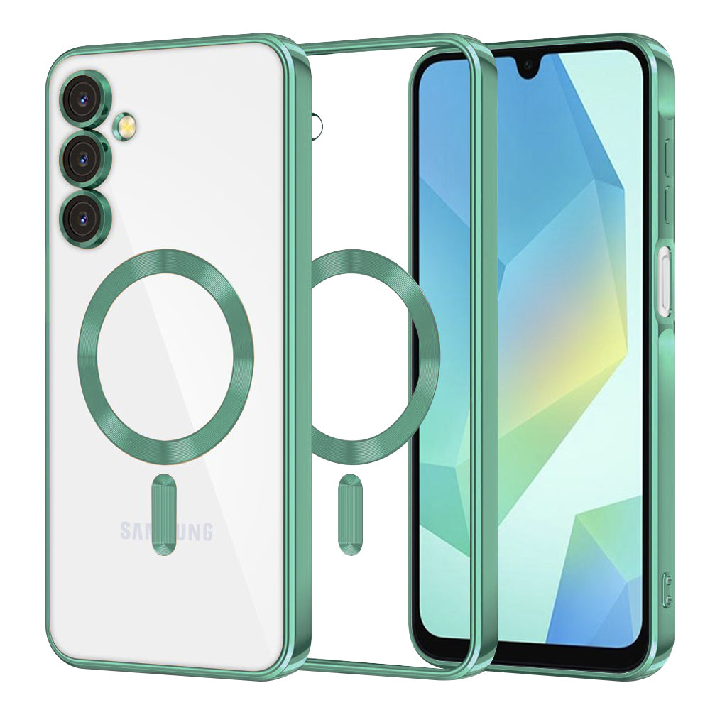 Funda MagSafe para Samsung Galaxy A16 5G A166 / A16 4G A165, Techsuit, Luxury Crystal, Verde Claro