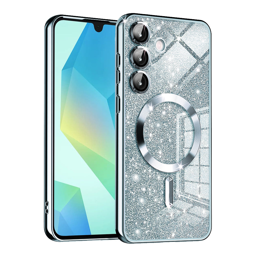 Funda MagSafe para Samsung Galaxy A16 5G A166 / A16 4G A165, Techsuit, Luxury Glitter, Azul