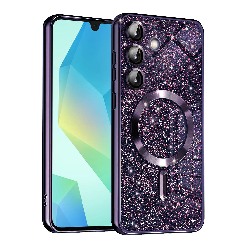 Funda MagSafe para Samsung Galaxy A16 5G A166 / A16 4G A165, Techsuit, Luxury Glitter, Morado Oscuro