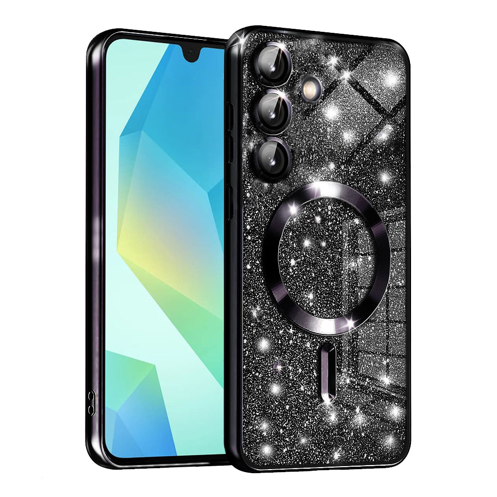 Funda MagSafe para Samsung Galaxy A16 5G A166 / A16 4G A165, Techsuit, Luxury Glitter, Negra