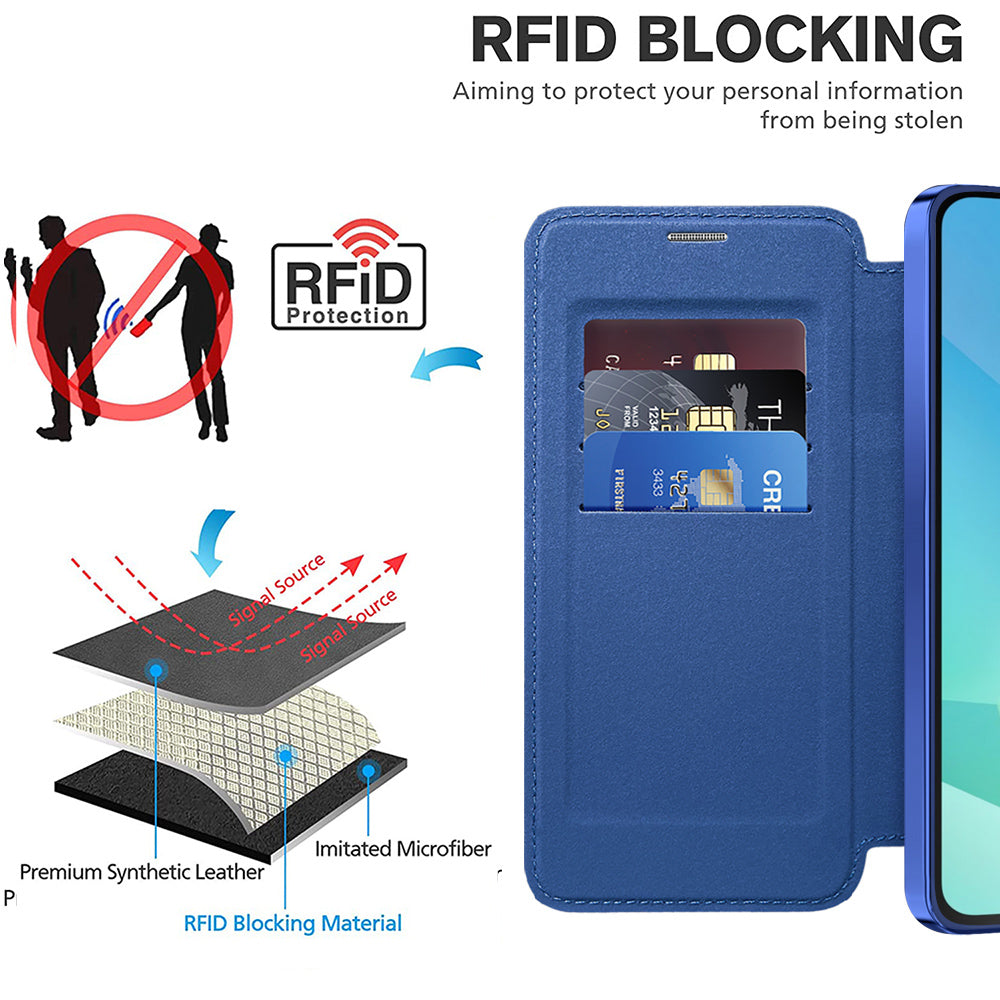 Funda MagSafe para Samsung Galaxy A16 5G A166 / A16 4G A165, Techsuit, SmartMag Book, Azul