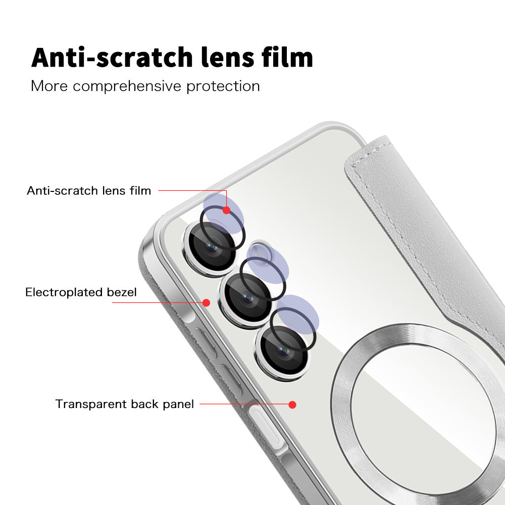 Funda MagSafe para Samsung Galaxy A16 5G A166 / A16 4G A165, Techsuit, SmartMag Book, Gris