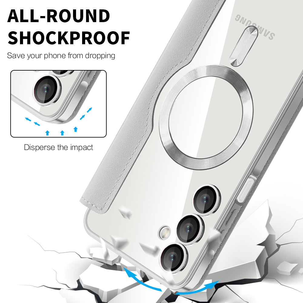 Funda MagSafe para Samsung Galaxy A16 5G A166 / A16 4G A165, Techsuit, SmartMag Book, Gris