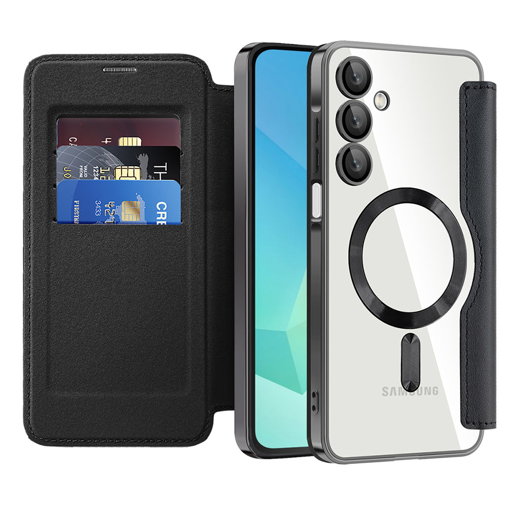 Funda MagSafe para Samsung Galaxy A16 5G A166 / A16 4G A165, Techsuit, SmartMag Book, Negra