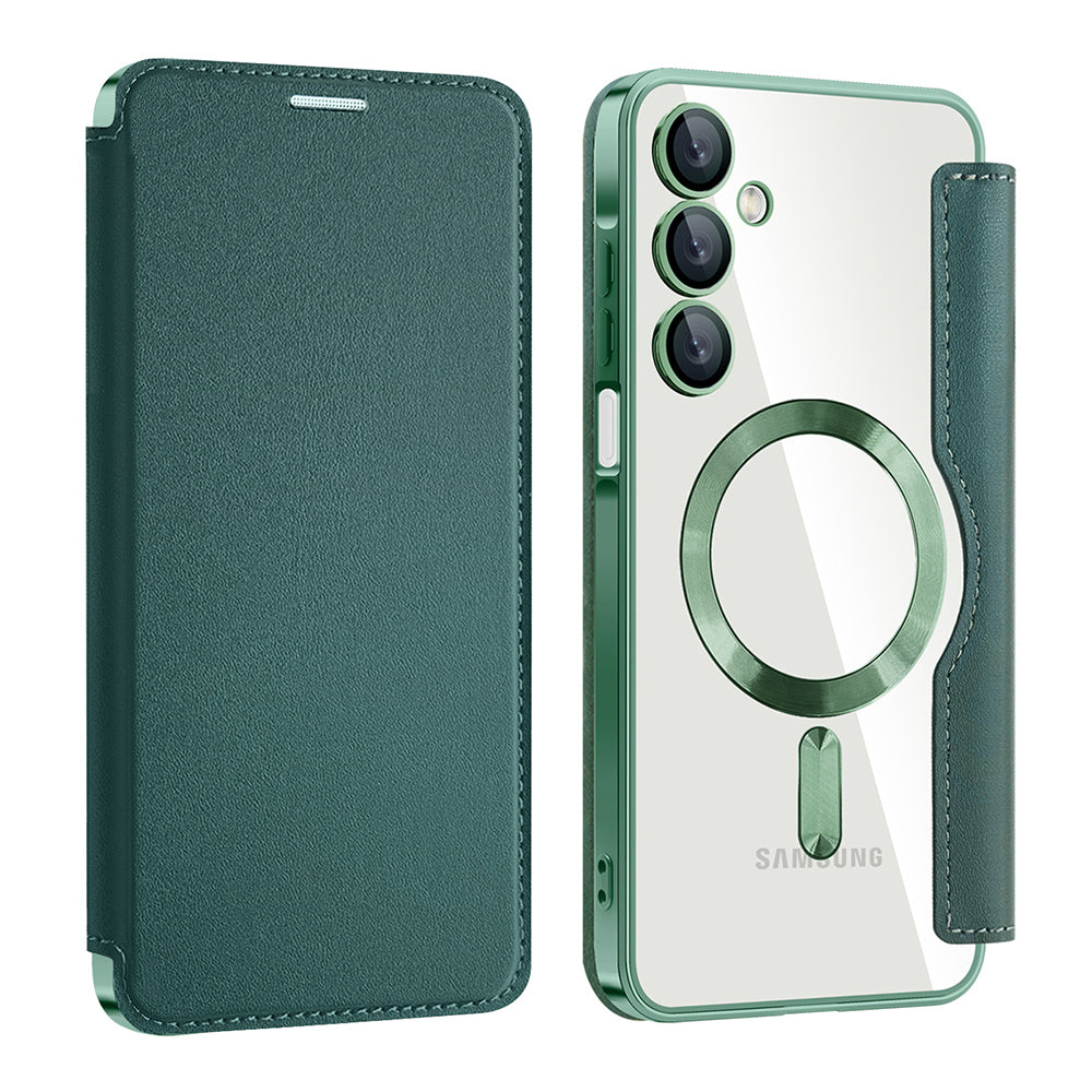 Funda MagSafe para Samsung Galaxy A16 5G A166 / A16 4G A165, Techsuit, SmartMag Book, Verde