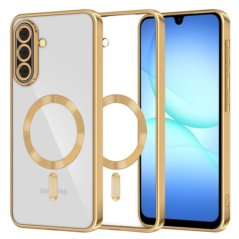 Funda MagSafe para Samsung Galaxy A17 4G / A17 5G, Techsuit, Luxury Crystal, Dorada