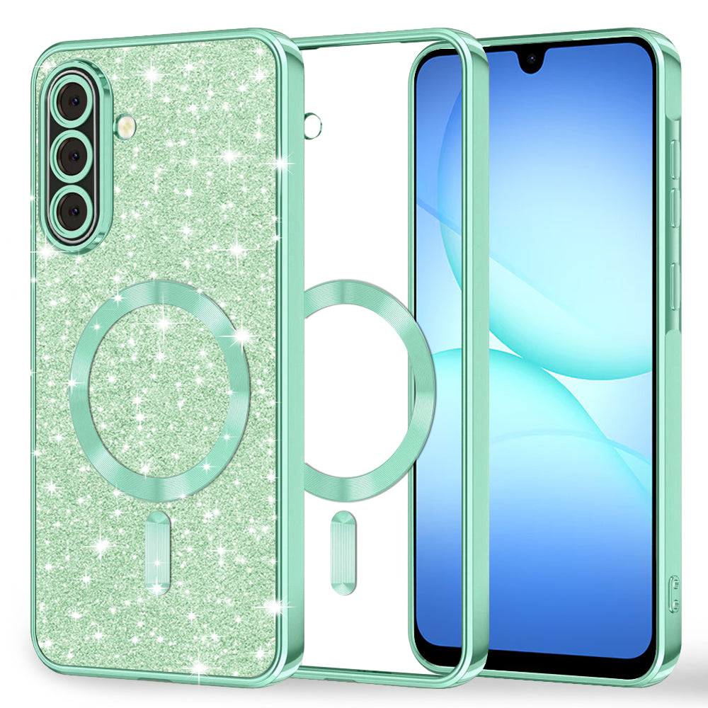 Funda MagSafe para Samsung Galaxy A17 4G / A17 5G, Techsuit, Luxury Glitter, Verde Claro