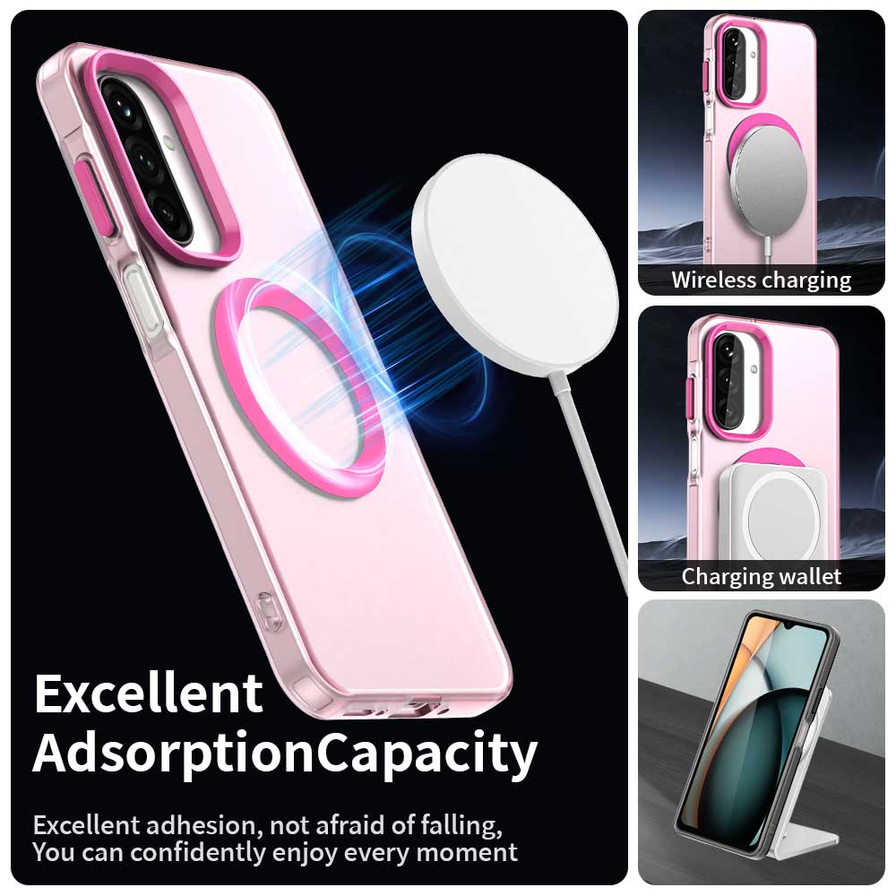 Funda MagSafe para Samsung Galaxy A18 5G A186 / A18 4G A185 / F17 / M17 / A17 4G A175, Techsuit, CandyCase, Rosa